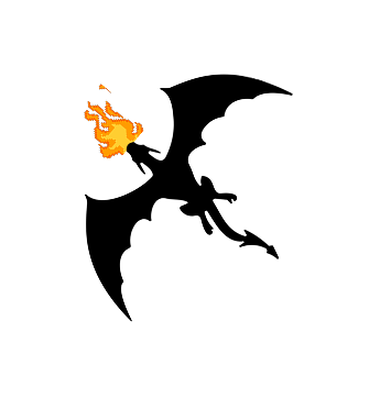 Fire-breathing dragon from the Uber campaign